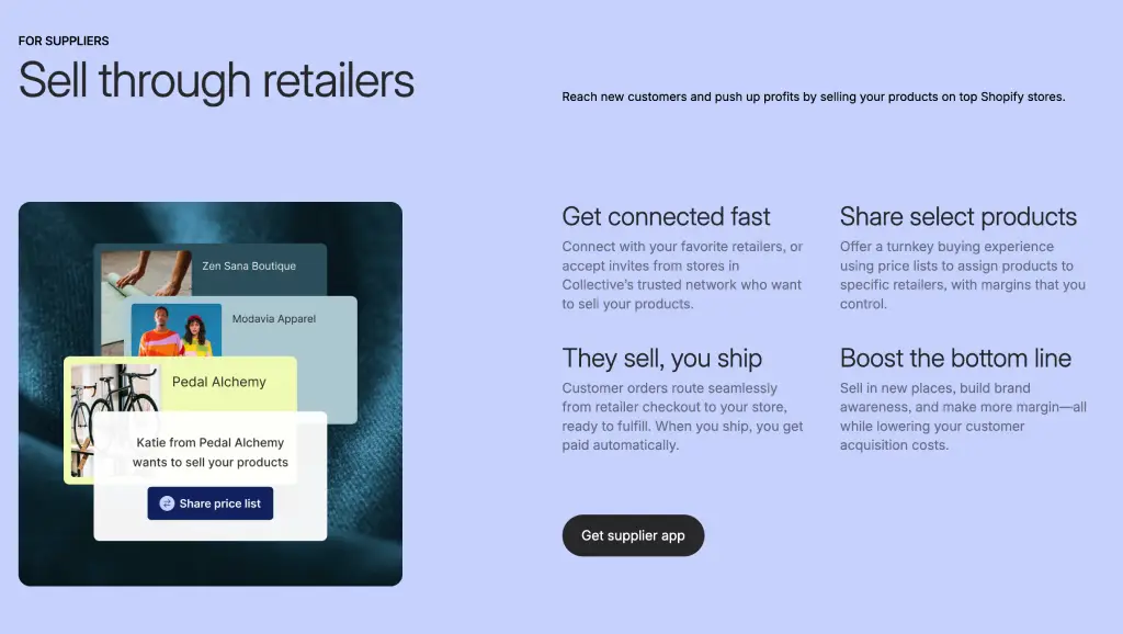 Shopify Collective App for Suppliers